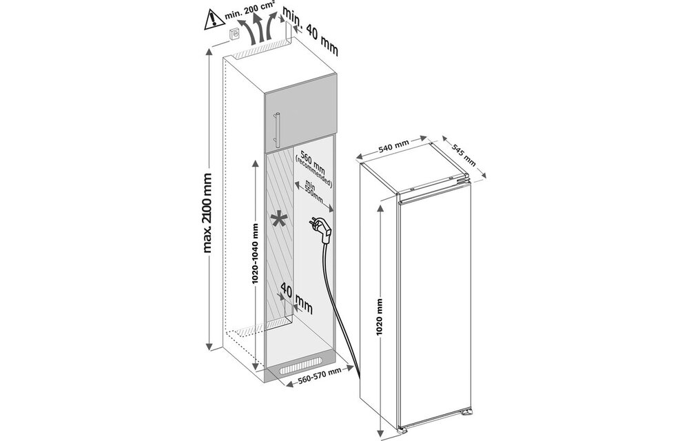 Inventum IKK1022S - Inbouw koelkast