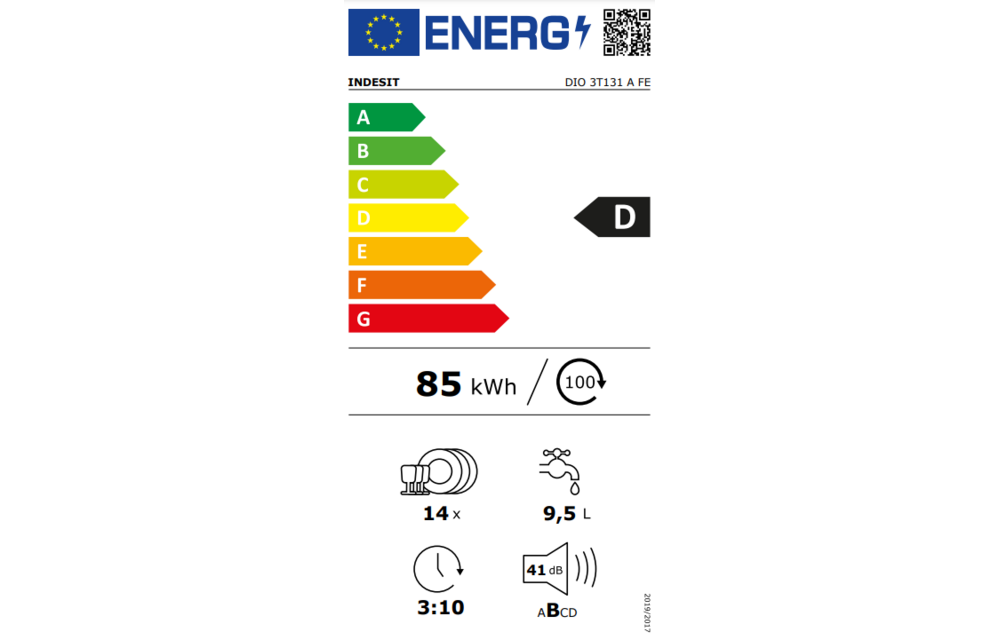 Indesit DIO 3T131 A FE - Inbouw vaatwasser