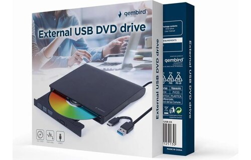 Gembird DVD-USB-031 Externe USB-DVD Drive + Brander