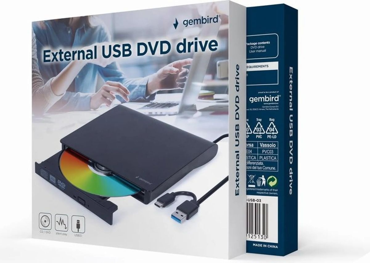 Gembird DVD-USB-031 Externe USB-DVD Drive + Brander