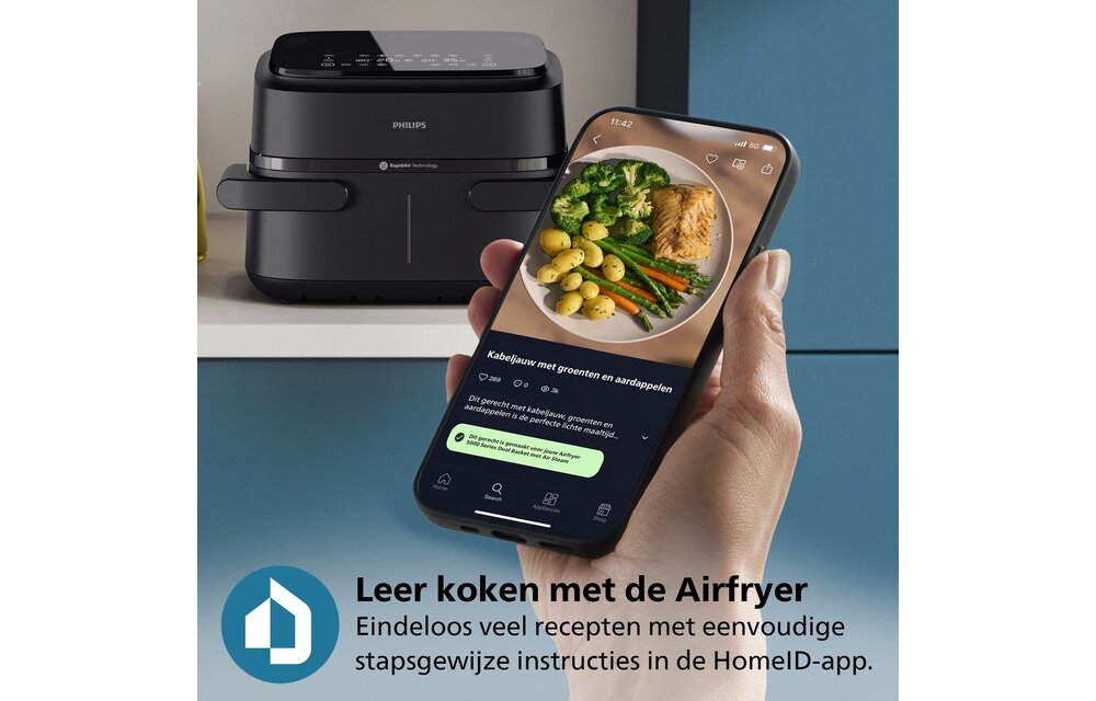 Philips Dual Basket Airfryer NA150/00 - Hetelucht friteuse