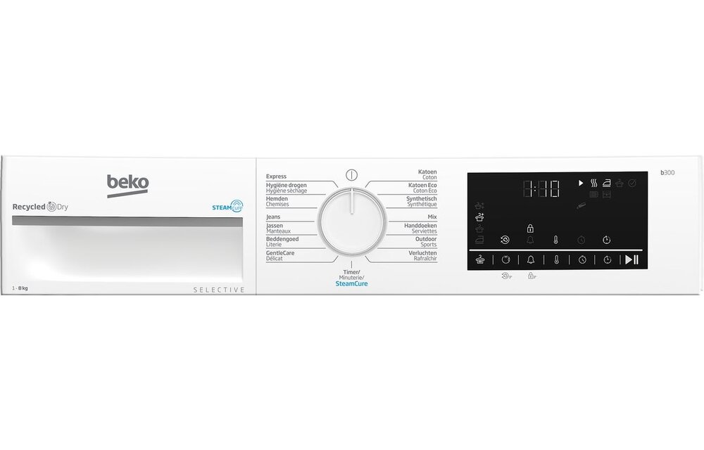 Beko B3T6823W2 SteamCure Selective - Warmtepompdroger