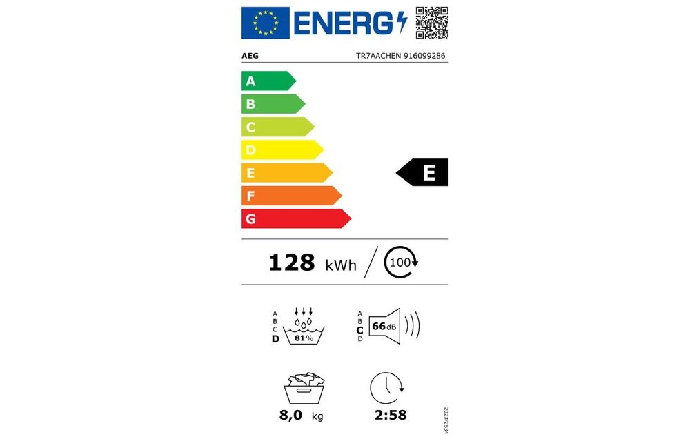 AEG TR7BOCHUM 7000 Serie SensiDry - Warmtepompdroger