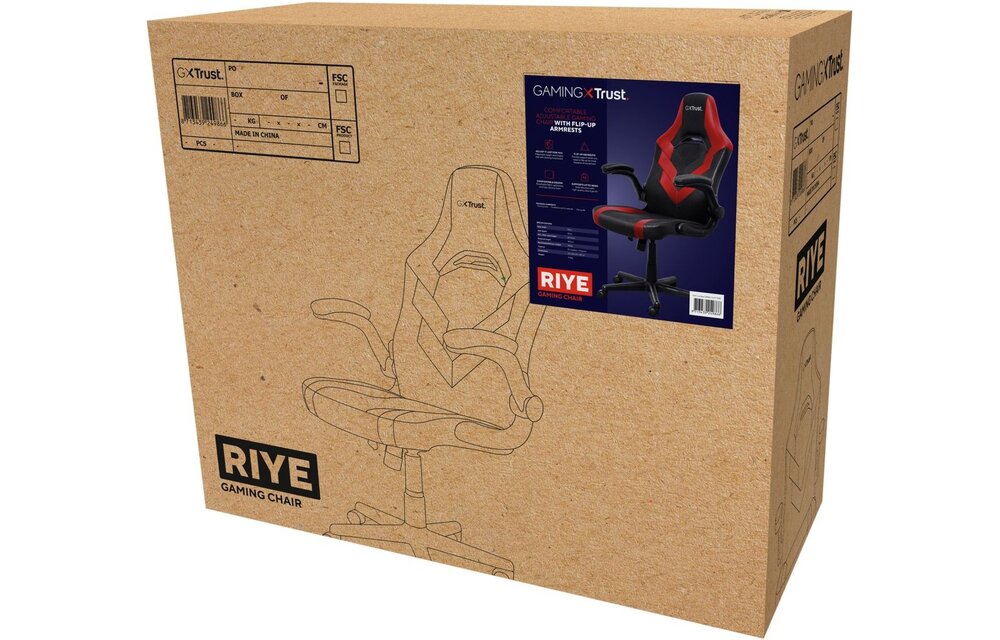 Trust GXT 703R Riye Zwart/Rood - Gaming Stoel