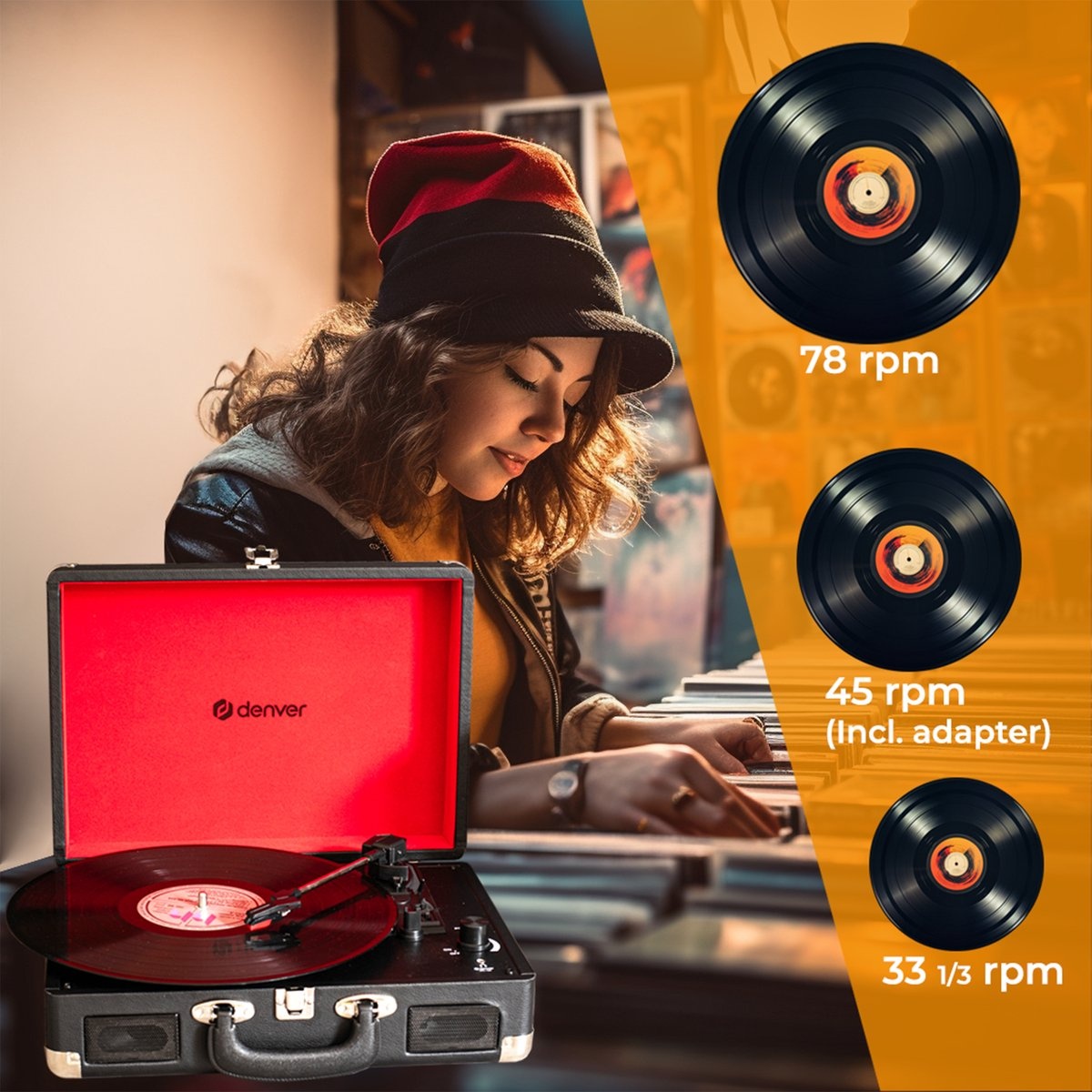 Denver VPL-120 Zwart - Platenspeler