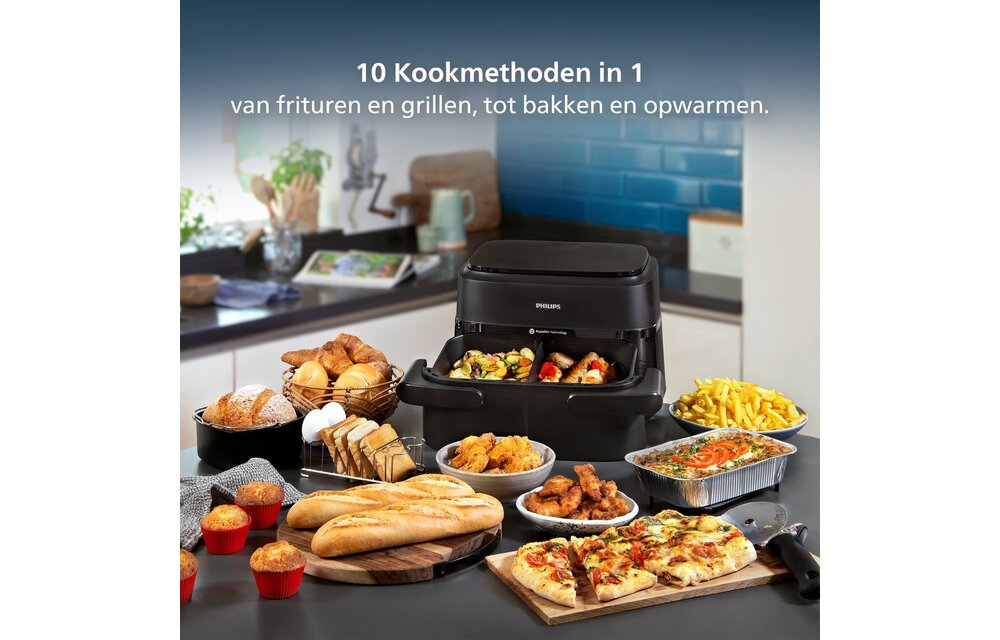 Philips Dual Basket Airfryer NA150/00 - Hetelucht friteuse
