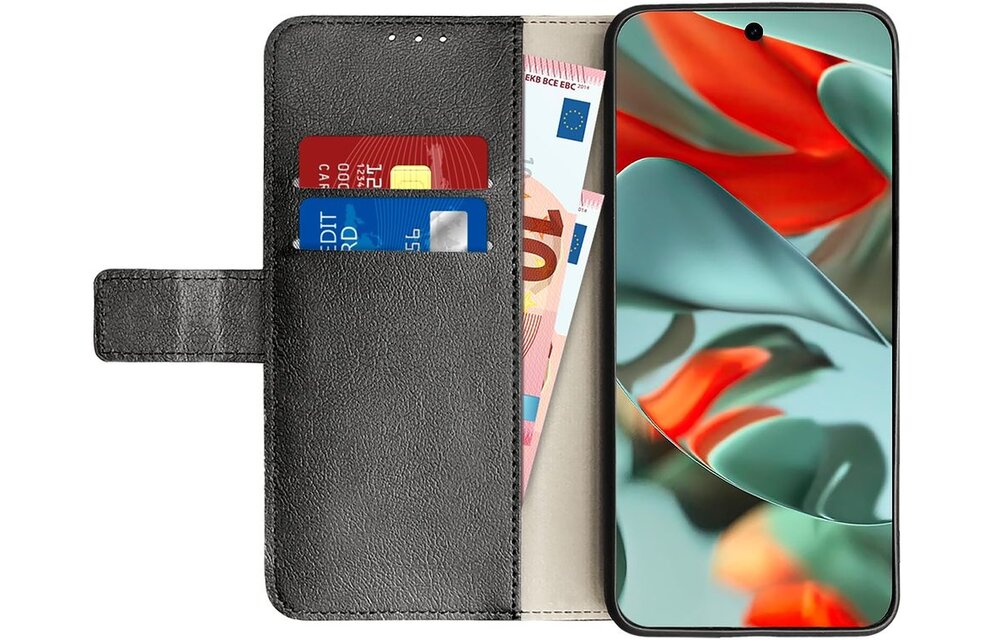 Just in Case Google Pixel 9 Pro XL PU leather Book Case Zwart - Telefoonhoesje