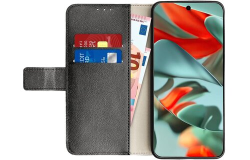 Just in Case Google Pixel 9 Pro XL PU leather Book Case Zwart - Telefoonhoesje