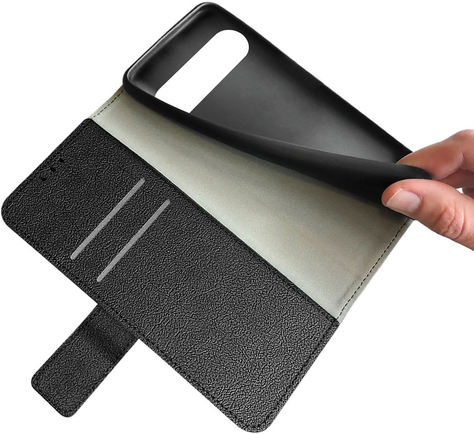 Just in Case Google Pixel 9 Pro XL PU leather Book Case Zwart - Telefoonhoesje