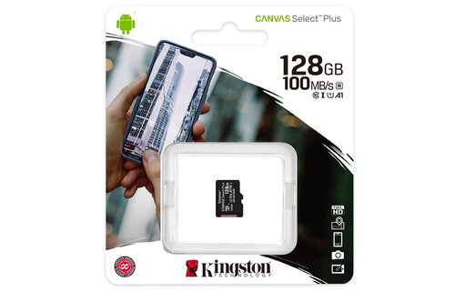Kingston Canvas Select Plus 128GB microSDXC met SD-adapter - Micro SD kaart