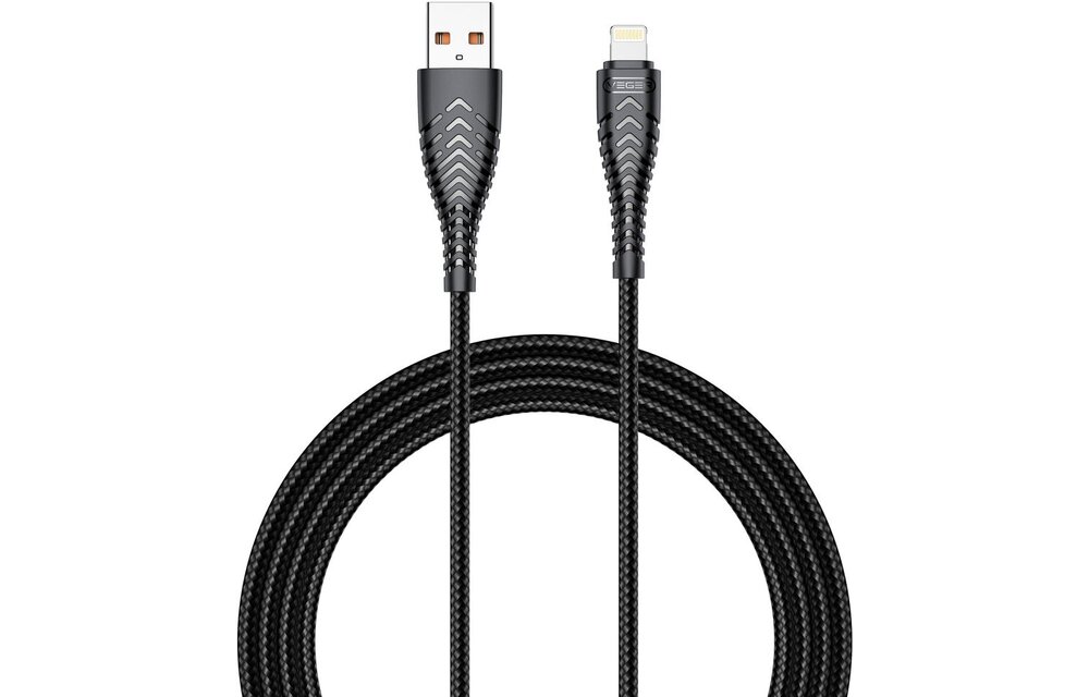 Veger V105 USB-A naar Lightning kabel 1.2m Nylon