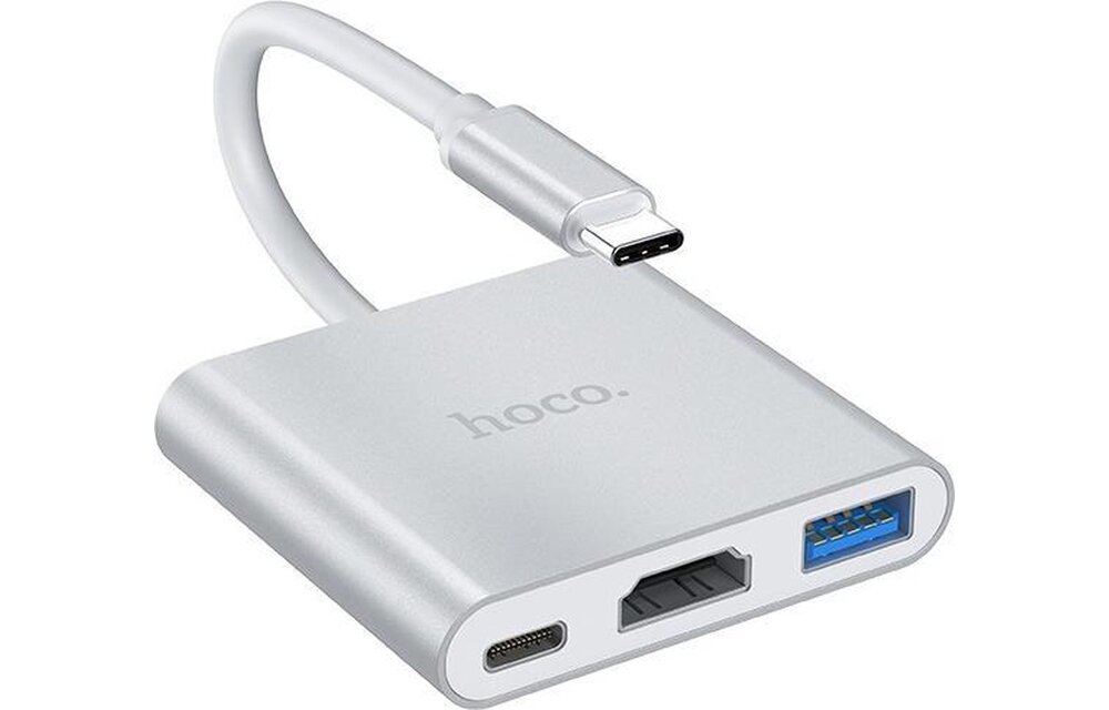 Hoco HB14 3in1 hub voor HDMI USB 3.0 USB-C - USB-hub