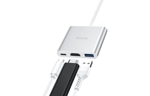 Hoco HB14 3in1 hub voor HDMI USB 3.0 USB-C - USB-hub