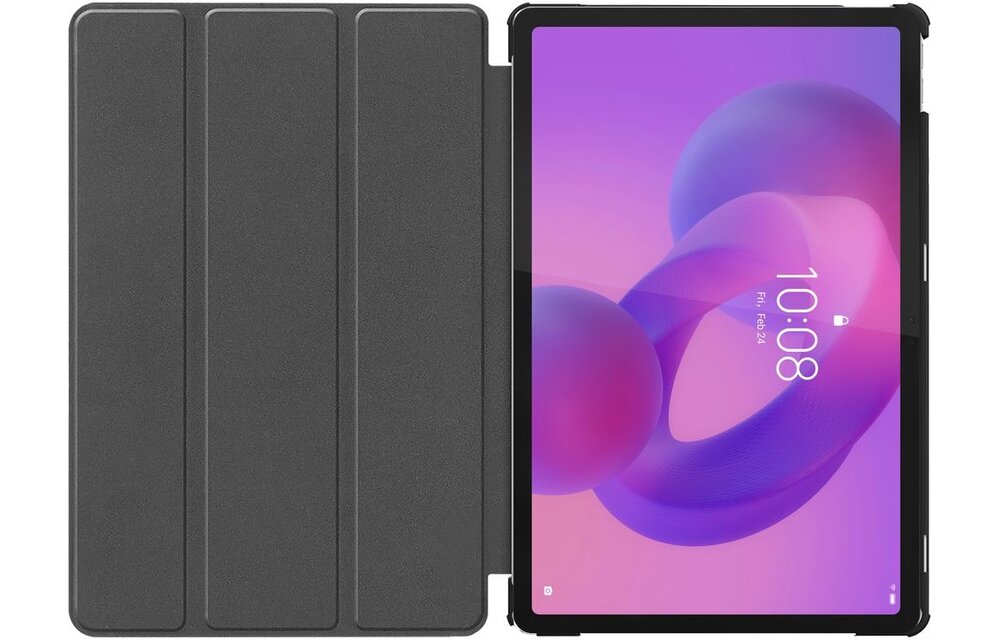 Just in Case Lenovo Idea Tab TriFold Smart Book Case Zwart - Tablethoes