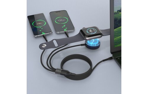 Veger V730 3 in 1 kabel met Magsafe 1.5m Braided 92 Watt