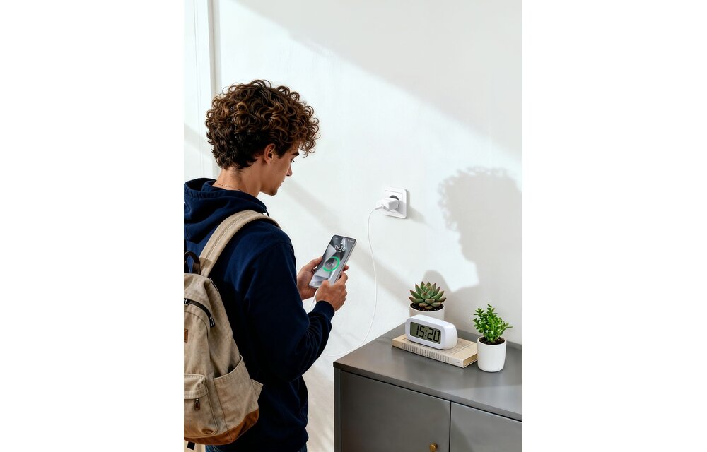 Veger snellader 45 Watt + USB-C Kabel 1,5m Nylon Wit