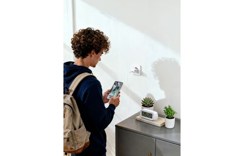 Veger snellader 45 Watt + USB-C Kabel 1,5m Nylon Wit