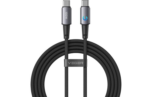 Veger CC1 USB-C naar USB-C kabel 1.5m Braided Aluminium 100 Watt