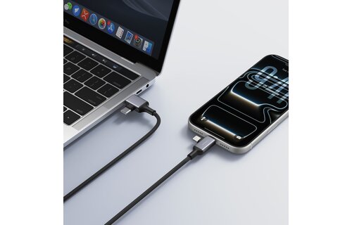 Veger V313 4 in 1 USB-A USB-C Lightning kabel 1.2m Braided Aluminium 60 Watt