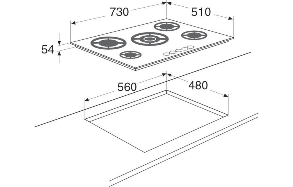 ETNA KGG673ZTA - Gaskookplaat