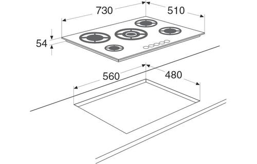 ETNA KGG673ZTA - Gaskookplaat