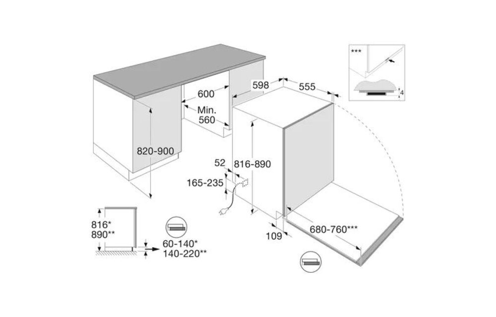 ETNA VW842N - Inbouw vaatwasser