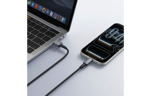 Veger AC1 USB-A naar USB-C kabel 1.2m Braided Aluminium 66 Watt