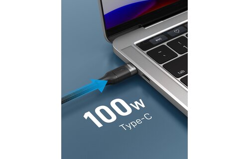 Veger CC02 USB-C naar USB-C kabel 1.5m Braided Nylon