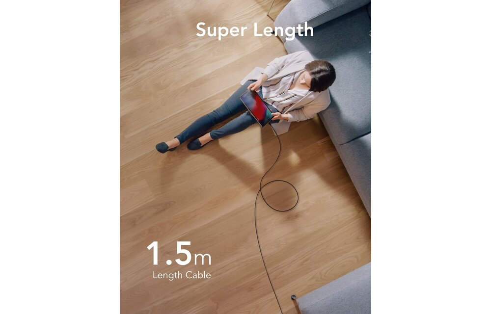 Veger CC02 USB-C naar USB-C kabel 1.5m Braided Nylon