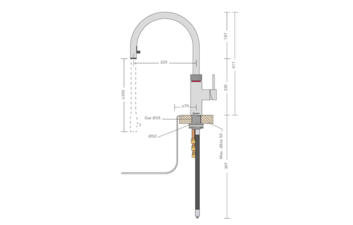 Quooker Flex RVS (Losse kraan) - Kokendwaterkraan