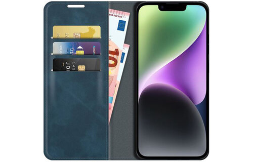 Just in Case Wallet Magnetic hoesje Blauw voor iPhone 14 - Telefoonhoesje