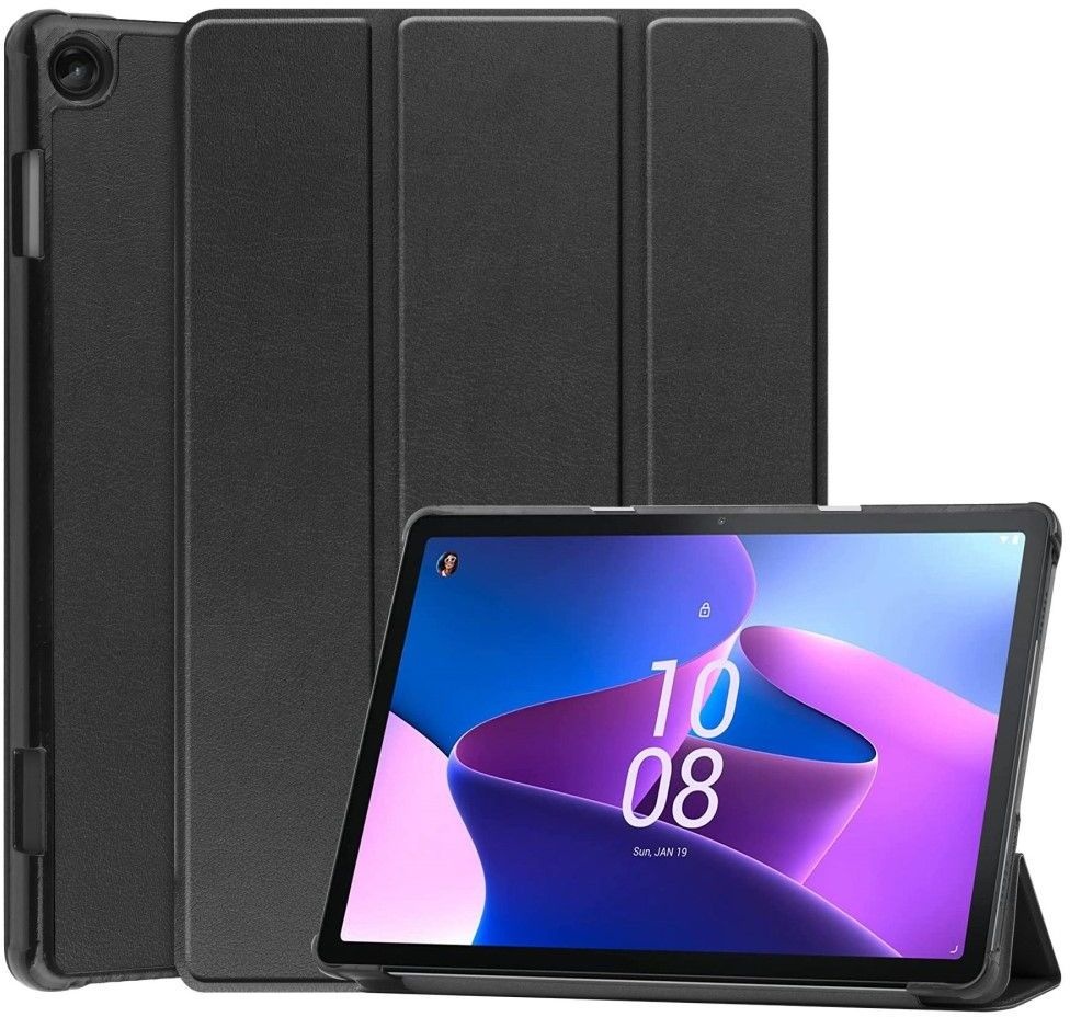 Just in Case Smart Tri-Fold Case - Lenovo M10 - Zwart - Tablethoes