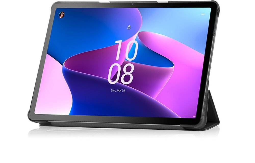 Just in Case Smart Tri-Fold Case - Lenovo M10 - Zwart - Tablethoes