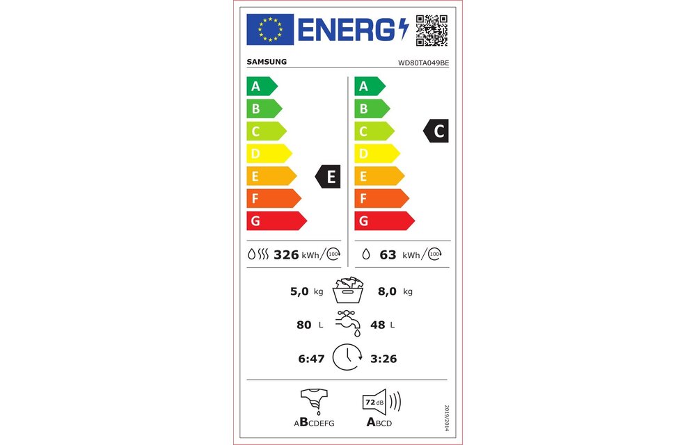 Samsung WD80TA049BE - Was-droogcombinatie
