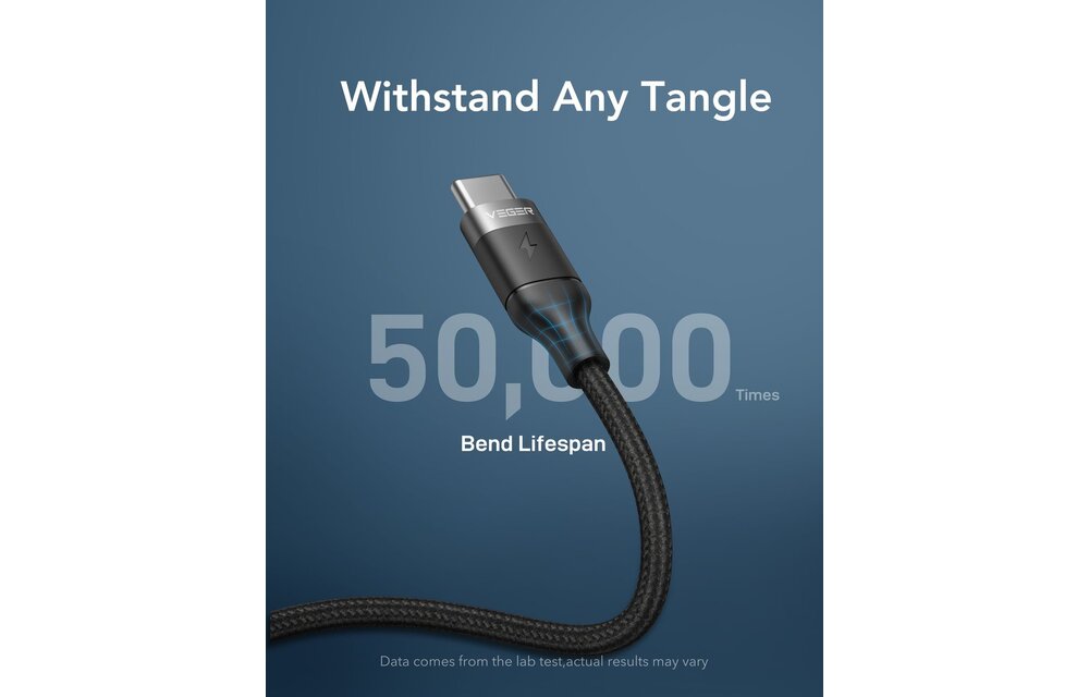 Veger CC02 USB-C naar USB-C kabel 1.5m Braided Nylon