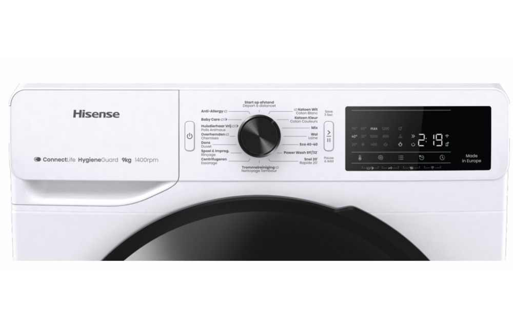 Hisense WF3V943BW/BLX - Wasmachine