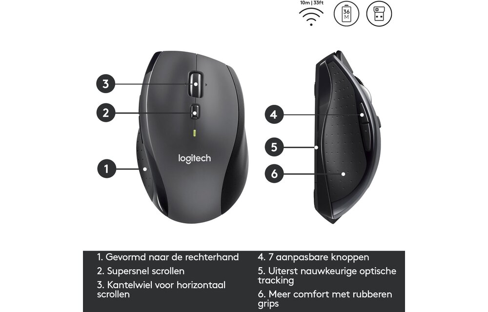 Logitech Wireless Marathon Mouse M705 - Muis