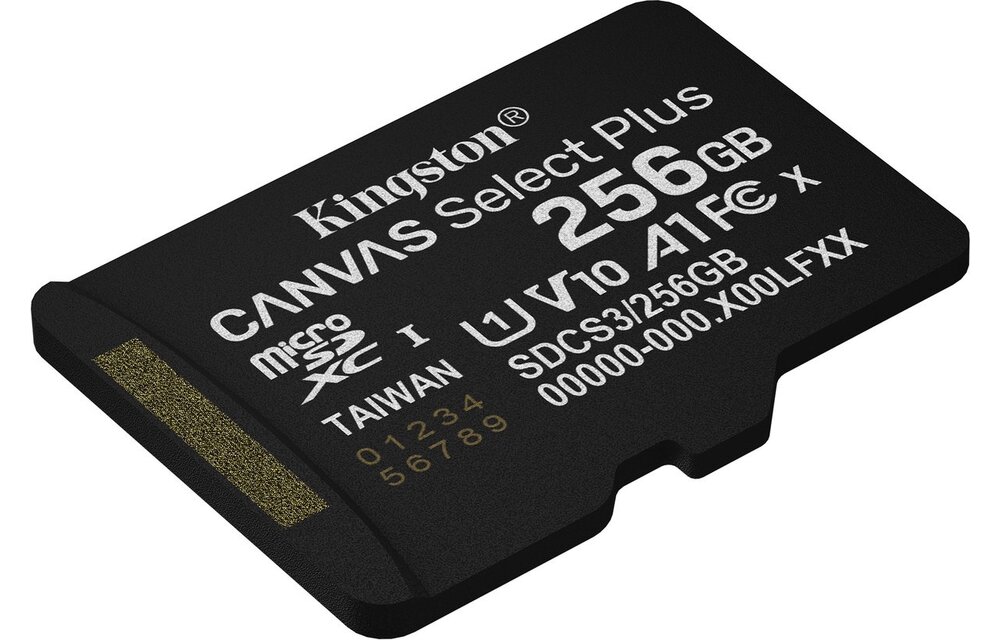 Kingston Canvas Select Plus Gen. 3 microSDXC 256GB met SD-adapter - Micro SD kaart