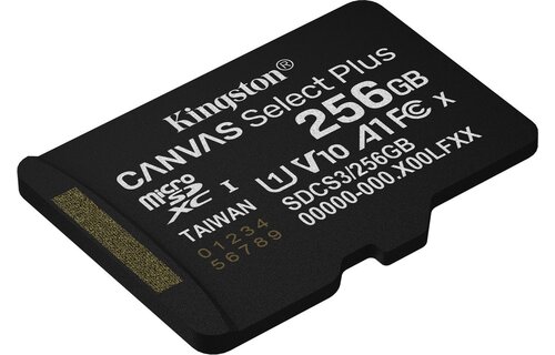 Kingston Canvas Select Plus Gen. 3 microSDXC 256GB met SD-adapter - Micro SD kaart
