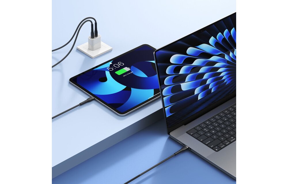 Veger CC03 USB-C naar USB-C kabel 1.5m Braided Aluminium 240 Watt
