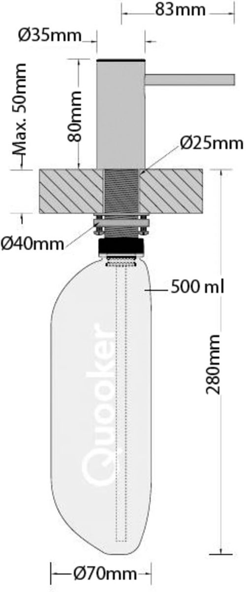 Quooker Nordic Chroom zeeppomp