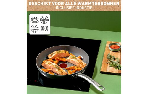 Tefal Renew+ Koekenpan 24cm Zwart