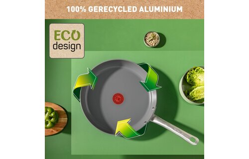 Tefal Renew+ Koekenpan 24cm Zwart