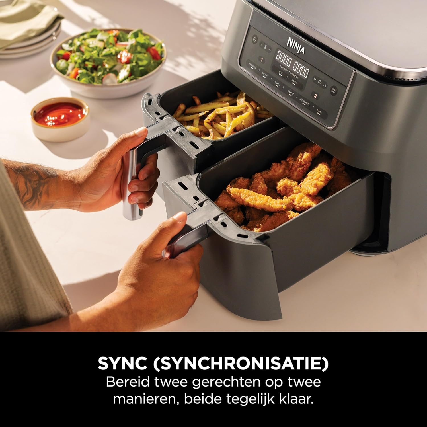 Ninja Dual Zone DZ300EU - Hetelucht friteuse