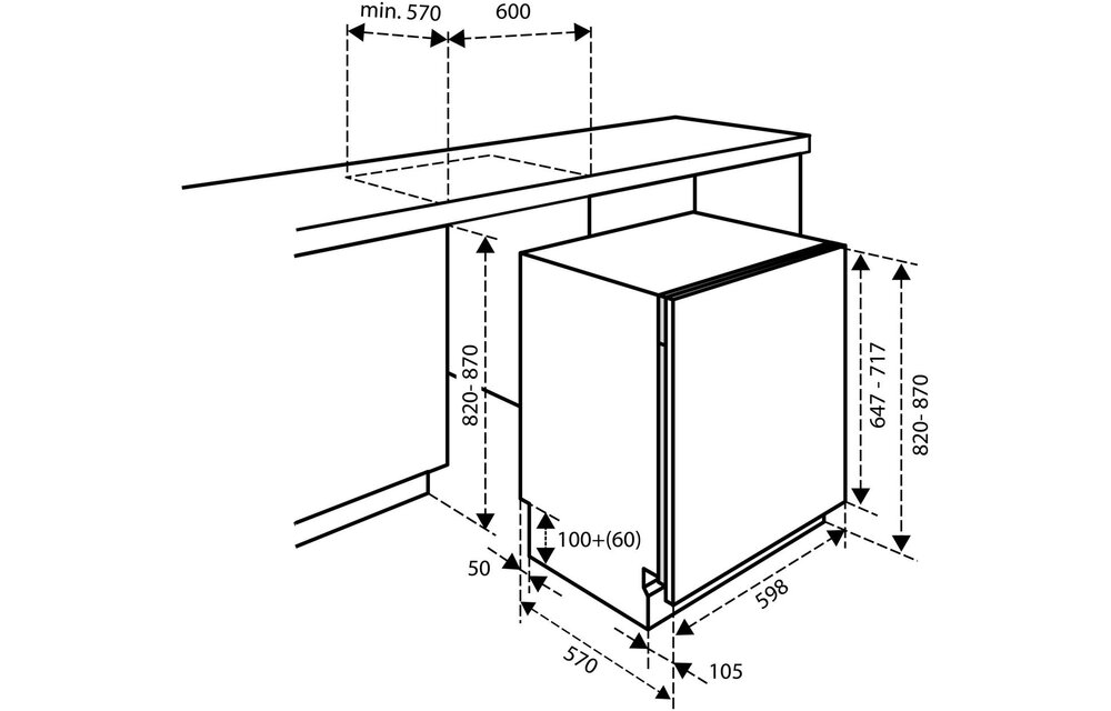 Inventum IVW6008A - Inbouw vaatwasser