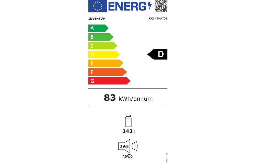 Inventum KK1430W - Vrijstaande koelkast