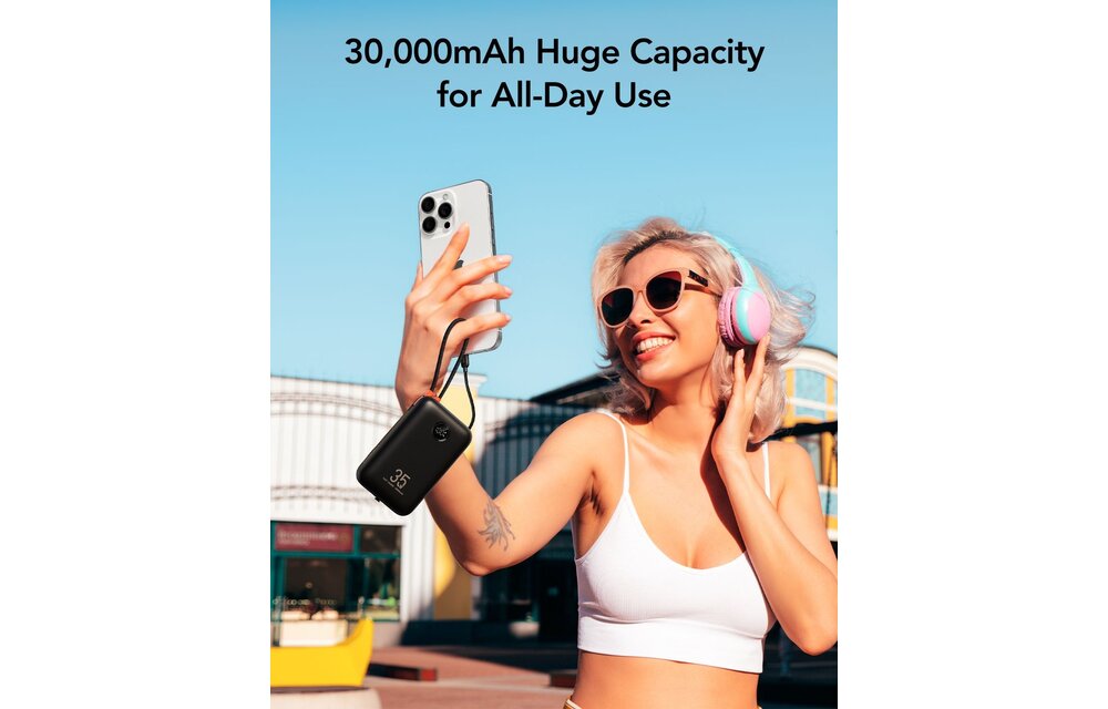 Veger K1 W1188 10.000 mAh Powerbank Zwart - Powerbank