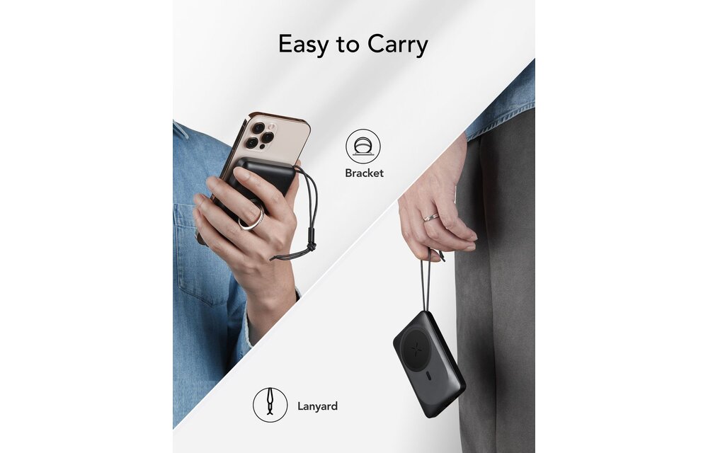 Veger MagOn W1151 10.000mAh Powerbank Zwart - Powerbank