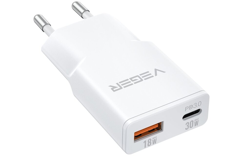 Veger USB-A naar USB-C QC PD 30W 30W1A1C telefoonoplader