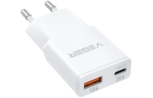 Veger USB-A naar USB-C QC PD 30W 30W1A1C telefoonoplader